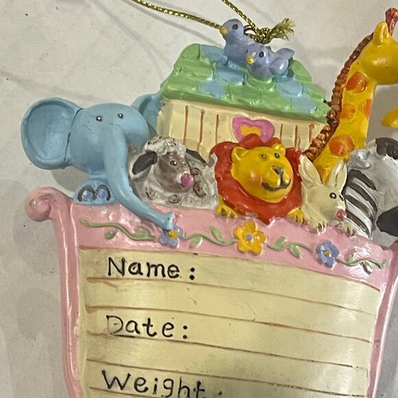 Baby's Personalizable Ornament Noah's Ark Design First Christmas Nursery Decor - Picture 9 of 9